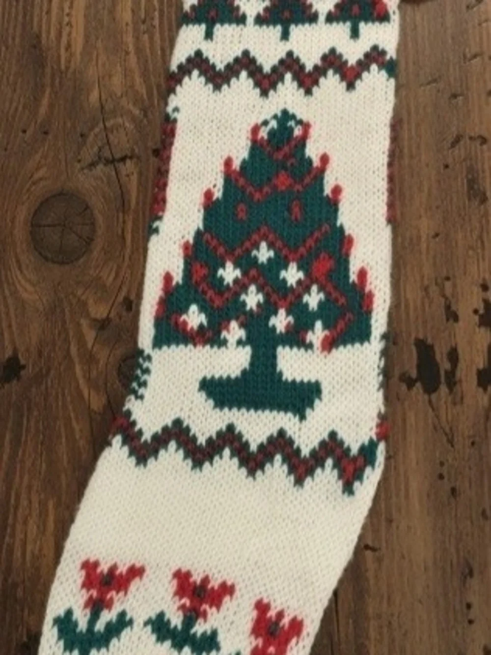 SET OF 5 Vintage Hand Knit Christmas Stockings Classic Retro Fair Isle  22-in.